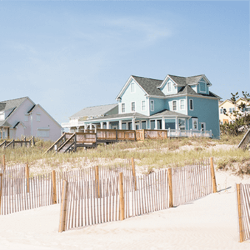 vacations homes on a beach